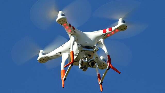 A drone over Ladhope Recreation Ground, Galashiels